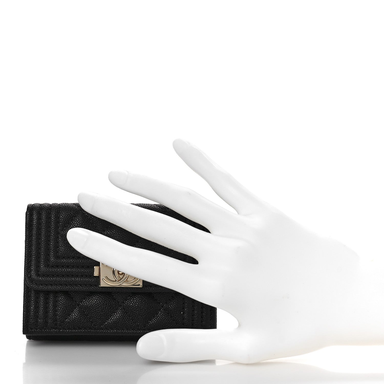 Chanel Caviar Quilted Small Boy Flap Wallet Black 2 of 11