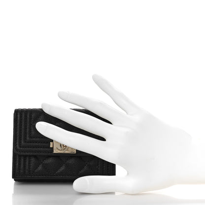Chanel Caviar Quilted Small Boy Flap Wallet Black 2 of 11