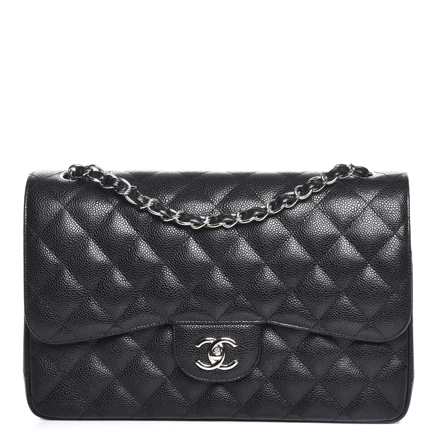Chanel Caviar Quilted Jumbo Double Flap Black 1 of 8