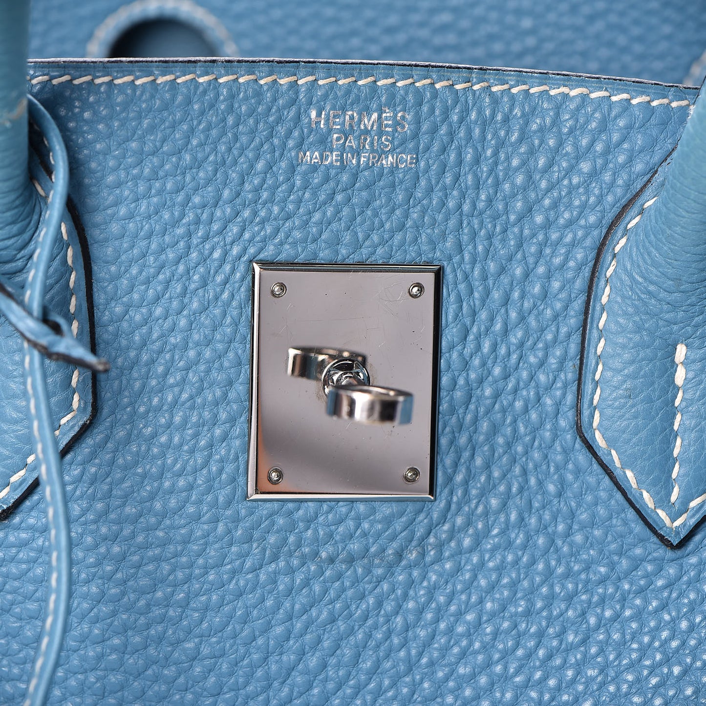 Taurillon Clemence Birkin 30 Blue Jean