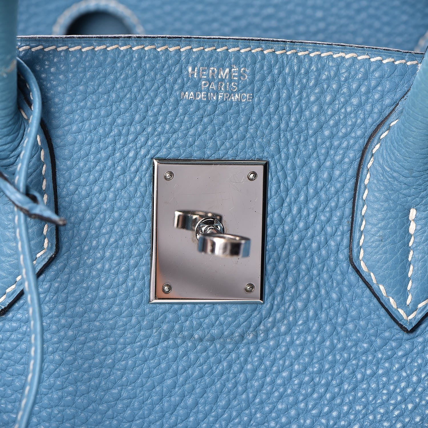Hermes Taurillon Clemence Birkin 30 Blue Jean 22 of 51