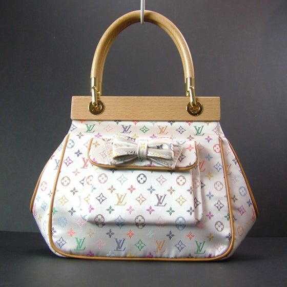 Monogram Multicolor Silk Satin Abelia White