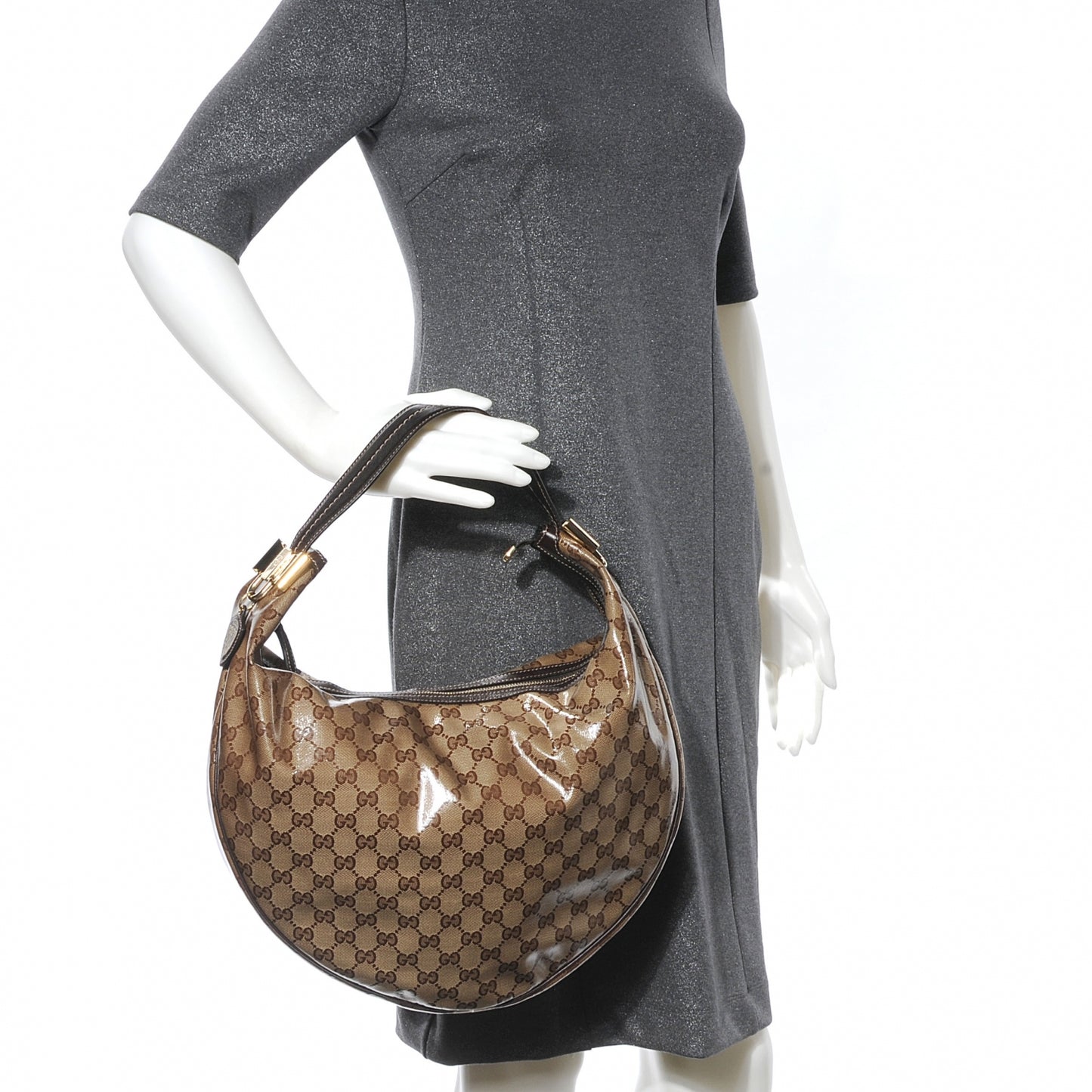 Crystal Monogram Duchessa Hobo Ebony