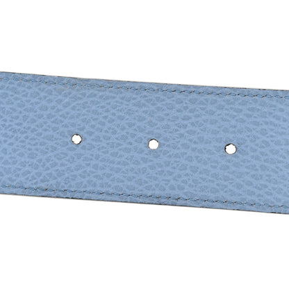 Gucci Dollar Calfskin 1973 Reversible Belt 85 34 Black Mineral Blue 5 of 5