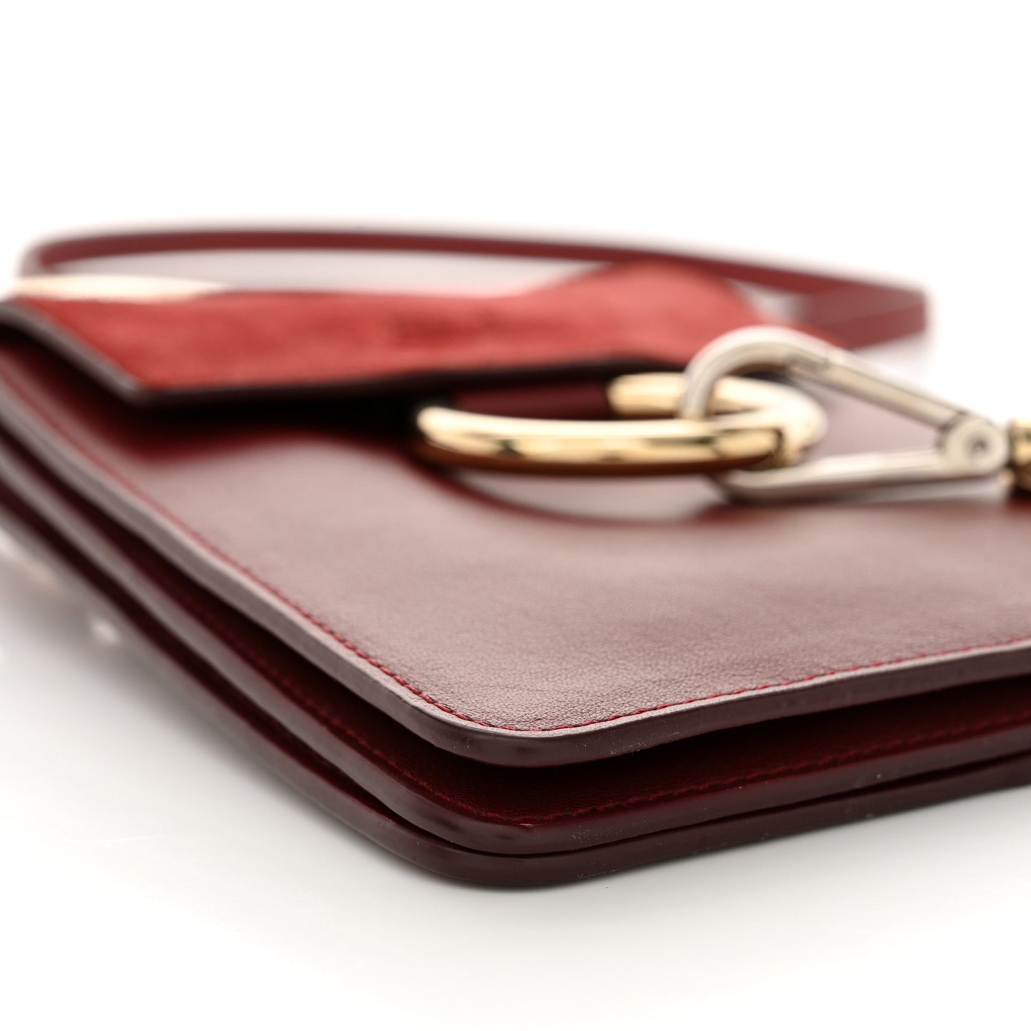 Suede Calfskin Mini Faye Bracelet Bag Plum Purple