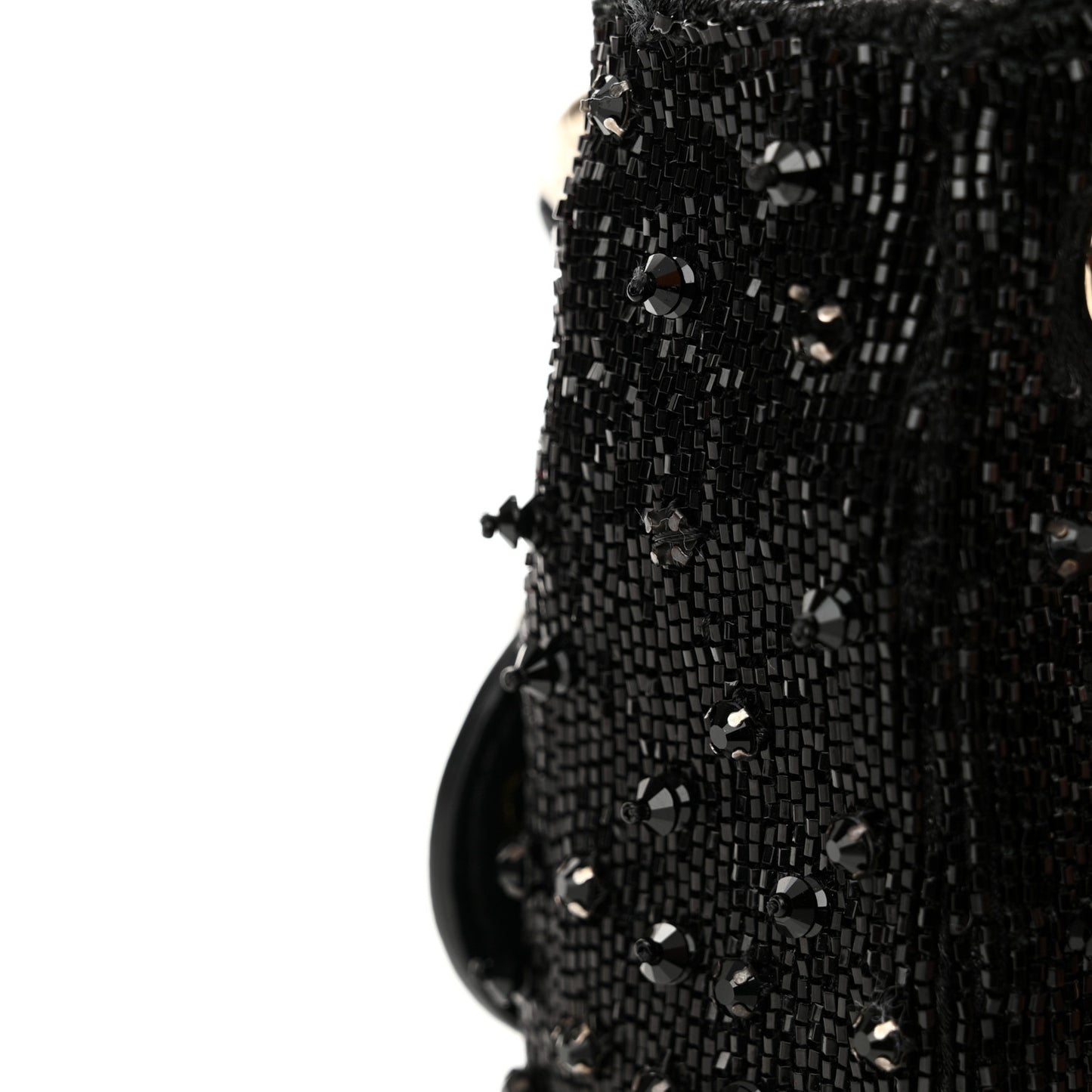 Lambskin Beaded Micro Lady Dior Black