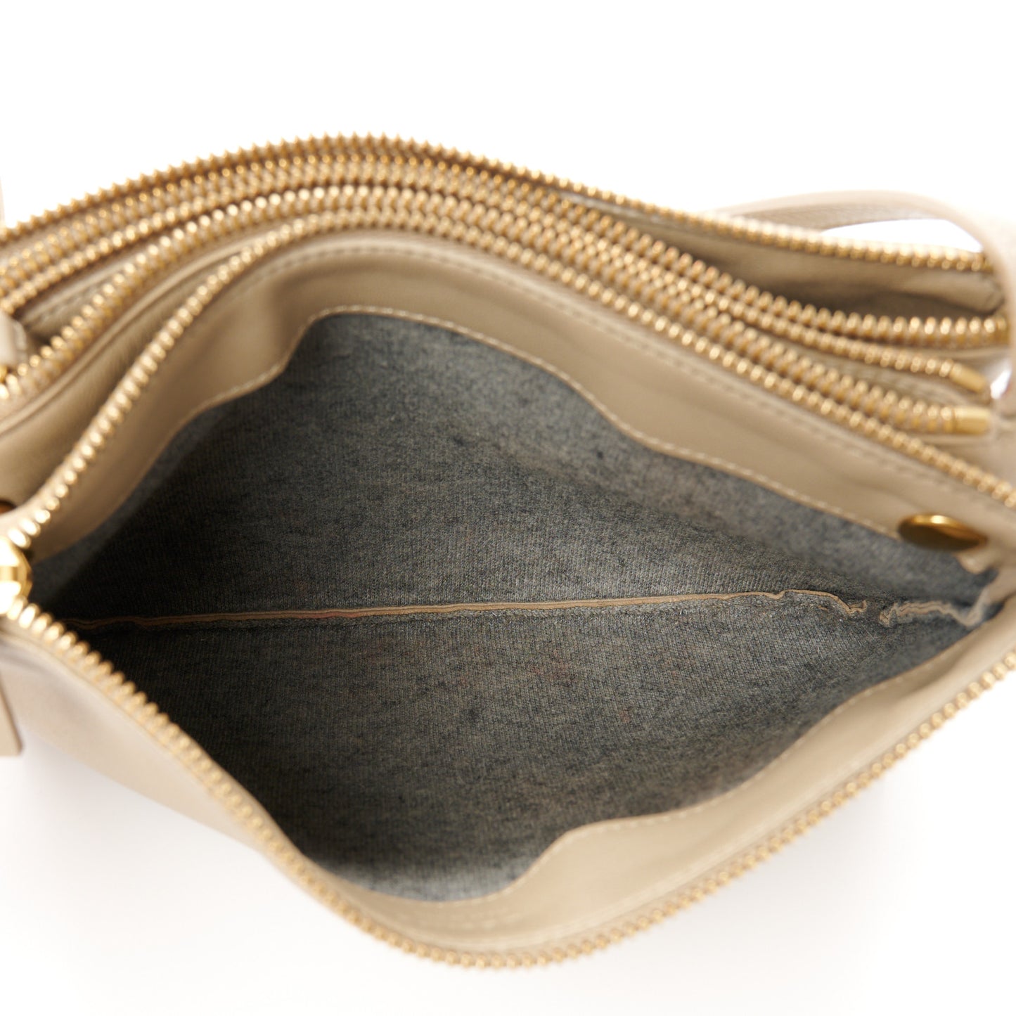 Liege Calfskin Small Trio Crossbody Bag Taupe