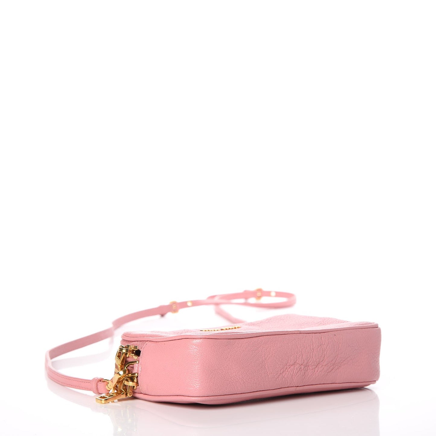 Goatskin Madras Double Zip Crossbody Bag Rosa