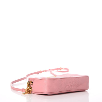 Miu Miu Goatskin Madras Double Zip Crossbody Bag Rosa 4 of 10