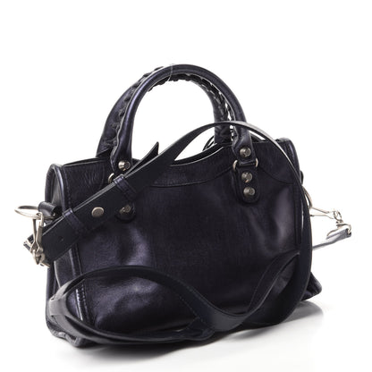 Balenciaga Metallic Agneau Classic Silver Hardware Mini City Maree 3 of 10
