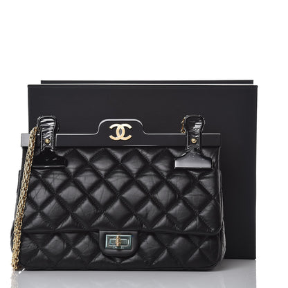 Chanel Aged Calfskin Quilted 2.55 Reissue 225 Hanger Flap Black 9 of 9