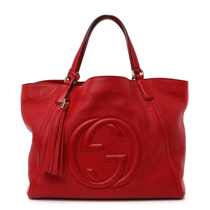 Gucci Pebbled Calfskin Medium Soho Shoulder Bag Tabasco Red 1 of 14
