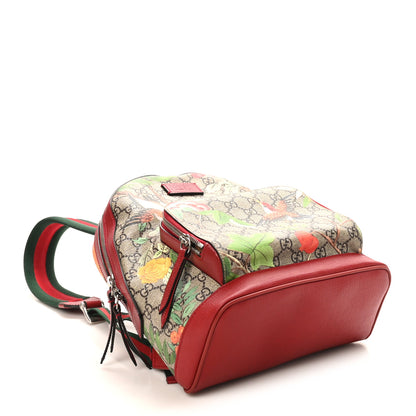 Gucci GG Supreme Monogram Tian Web Small Day Backpack Beige Multicolor Red 4 of 10