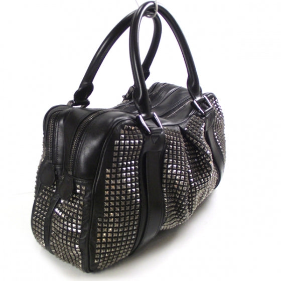 Prorsum Leather Studded Knight Satchel Black