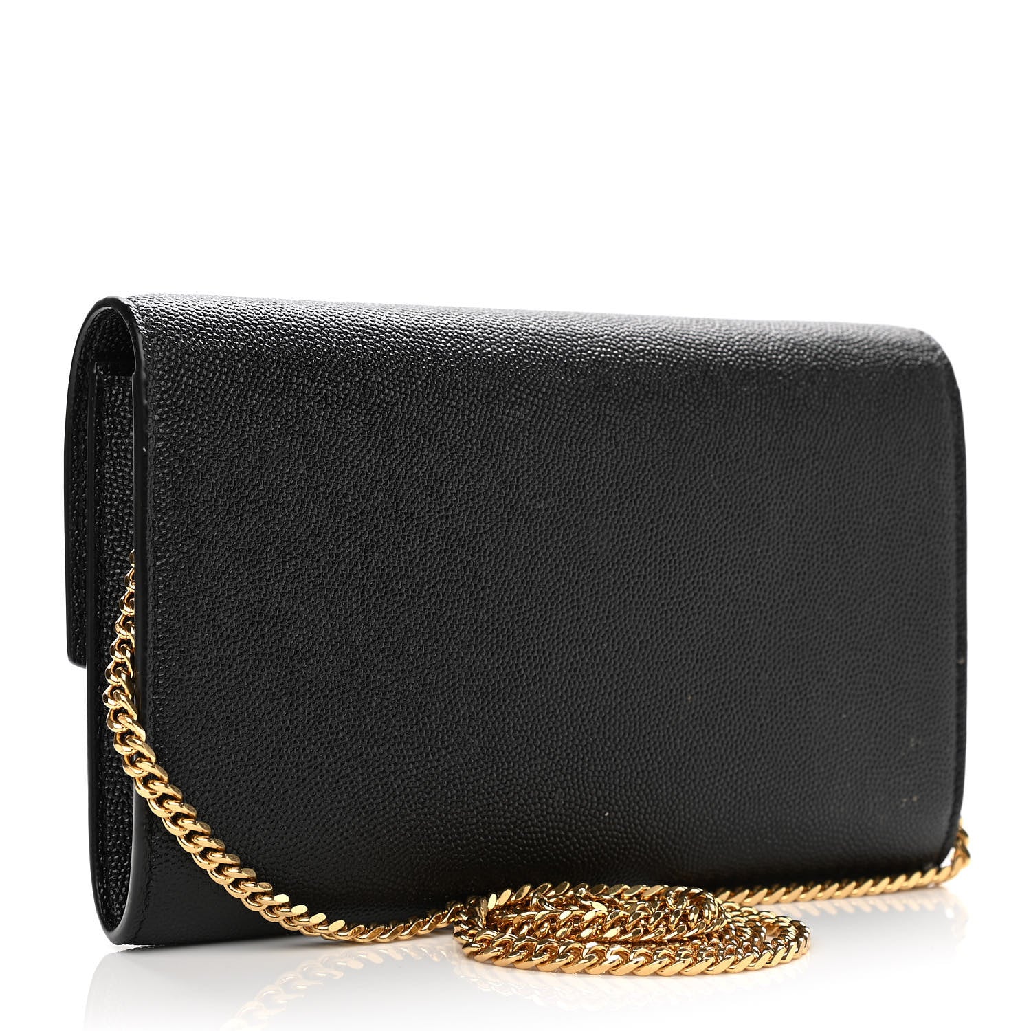 Saint Laurent Grain De Poudre Uptown Chain Wallet Black 3 of 12