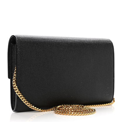 Saint Laurent Grain De Poudre Uptown Chain Wallet Black 3 of 12