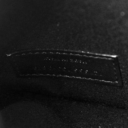 Saint Laurent Calfskin Crocodile Embossed Monogram Uptown Baby Pouch Black 7 of 7