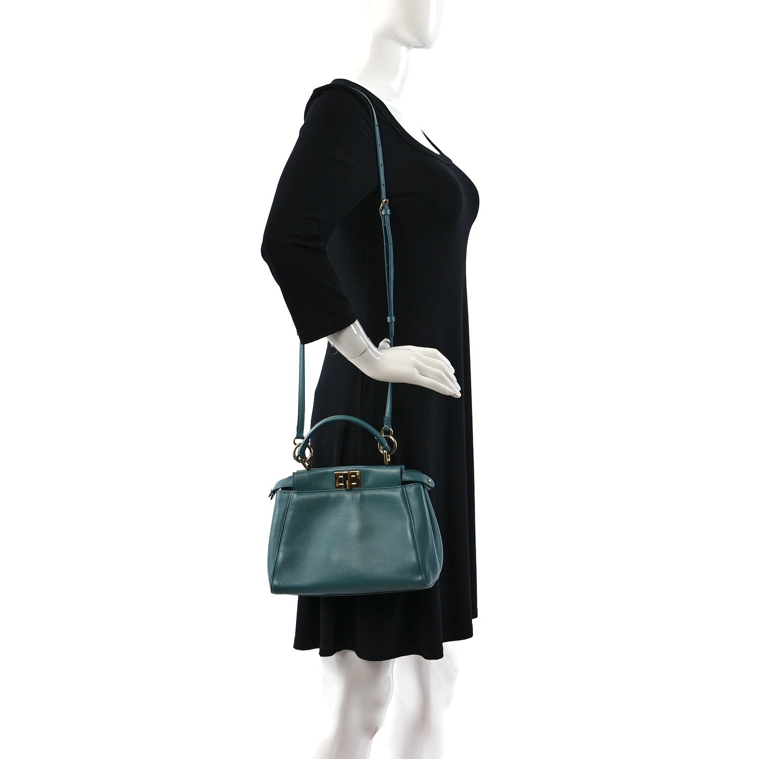 Fendi Nappa Mini Peekaboo Iconic Satchel Pound 2 of 13
