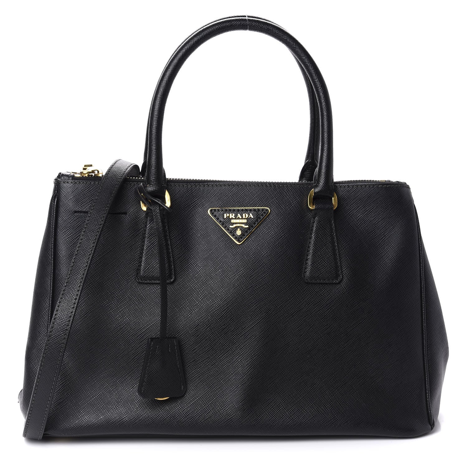 Prada Saffiano Small Galleria Double Zip Tote Black 1 of 15