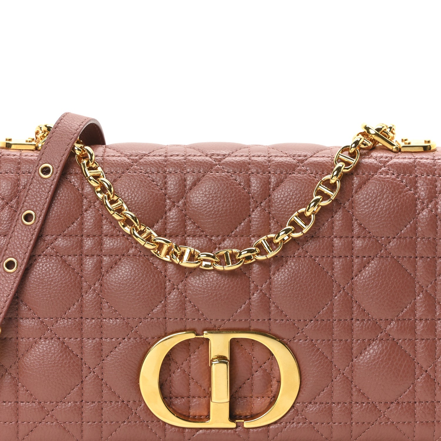 Christian Dior Calfskin Cannage Medium Caro Bag Rust 8 of 10