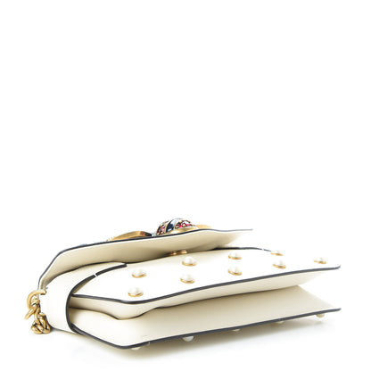 Gucci Nappa Pearl Studded Mini Queen Margaret Broadway Shoulder Bag Mystic White 4 of 9