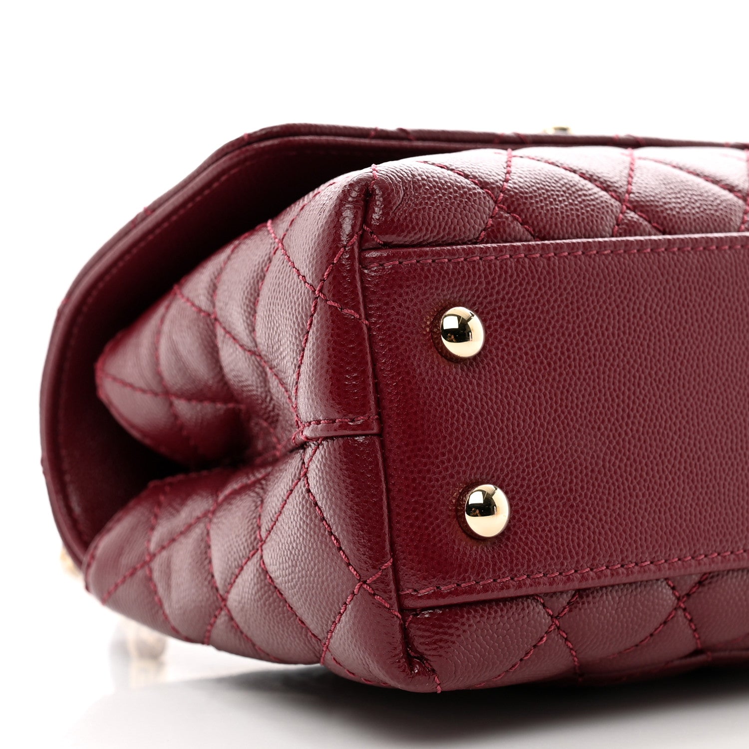 Chanel Caviar Lizard Embossed Quilted Mini Coco Handle Flap Burgundy 10 of 10