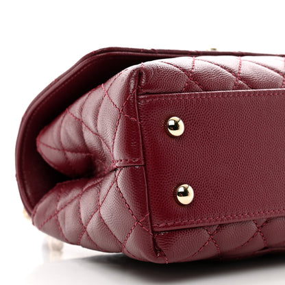 Chanel Caviar Lizard Embossed Quilted Mini Coco Handle Flap Burgundy 10 of 10