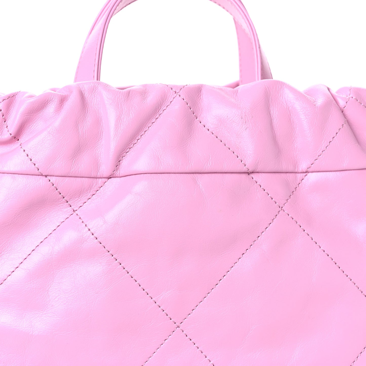 Shiny Calfskin Quilted Chanel 22 Backpack Lilac