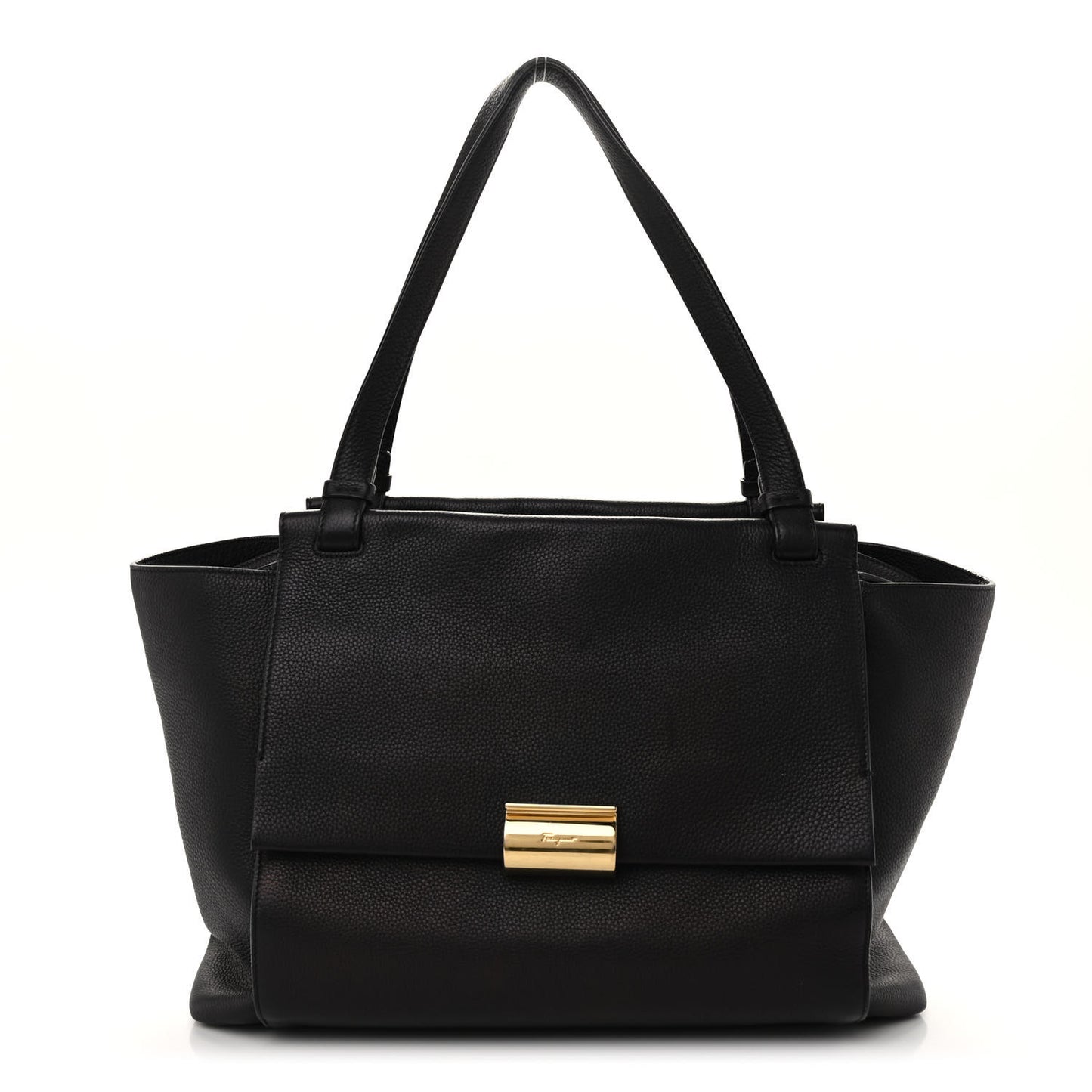 Grained Calfskin Bitter Pocket Tote Black