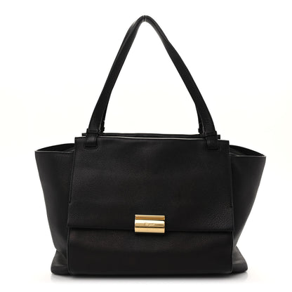 Salvatore Ferragamo Grained Calfskin Bitter Pocket Tote Black 1 of 15