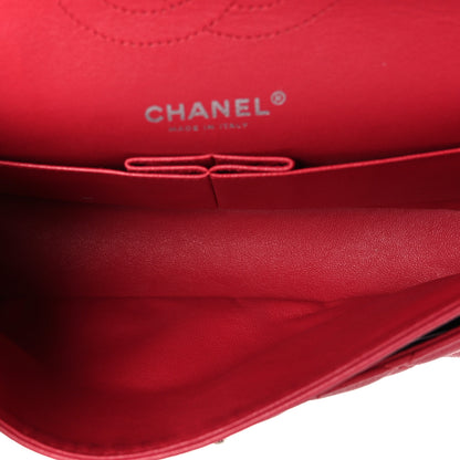 Chanel Washed Caviar Quilted Medium Double Flap Red 5 of 9
