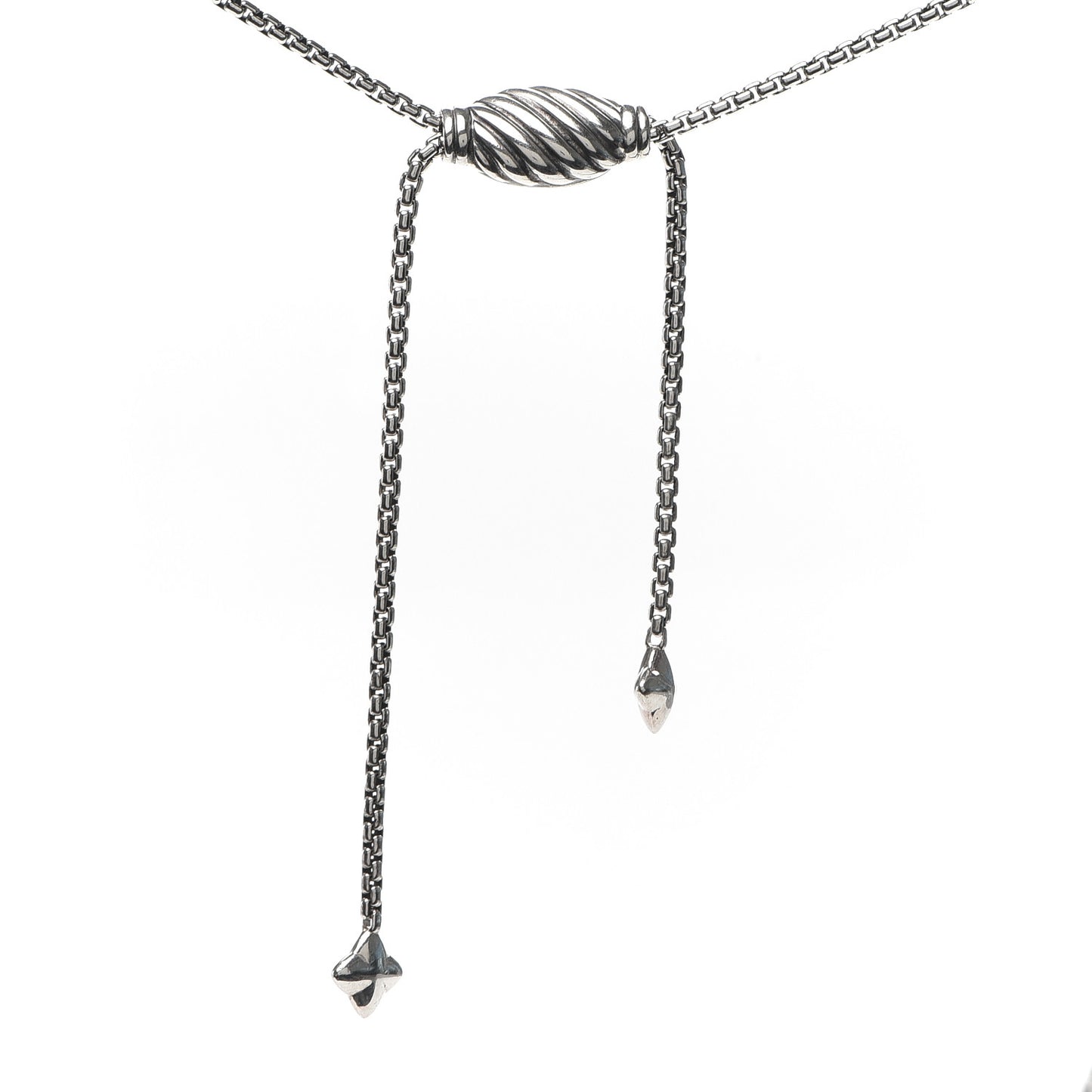 Sterling Silver 14K Yellow Gold 37mm Crossover Pendant Necklace