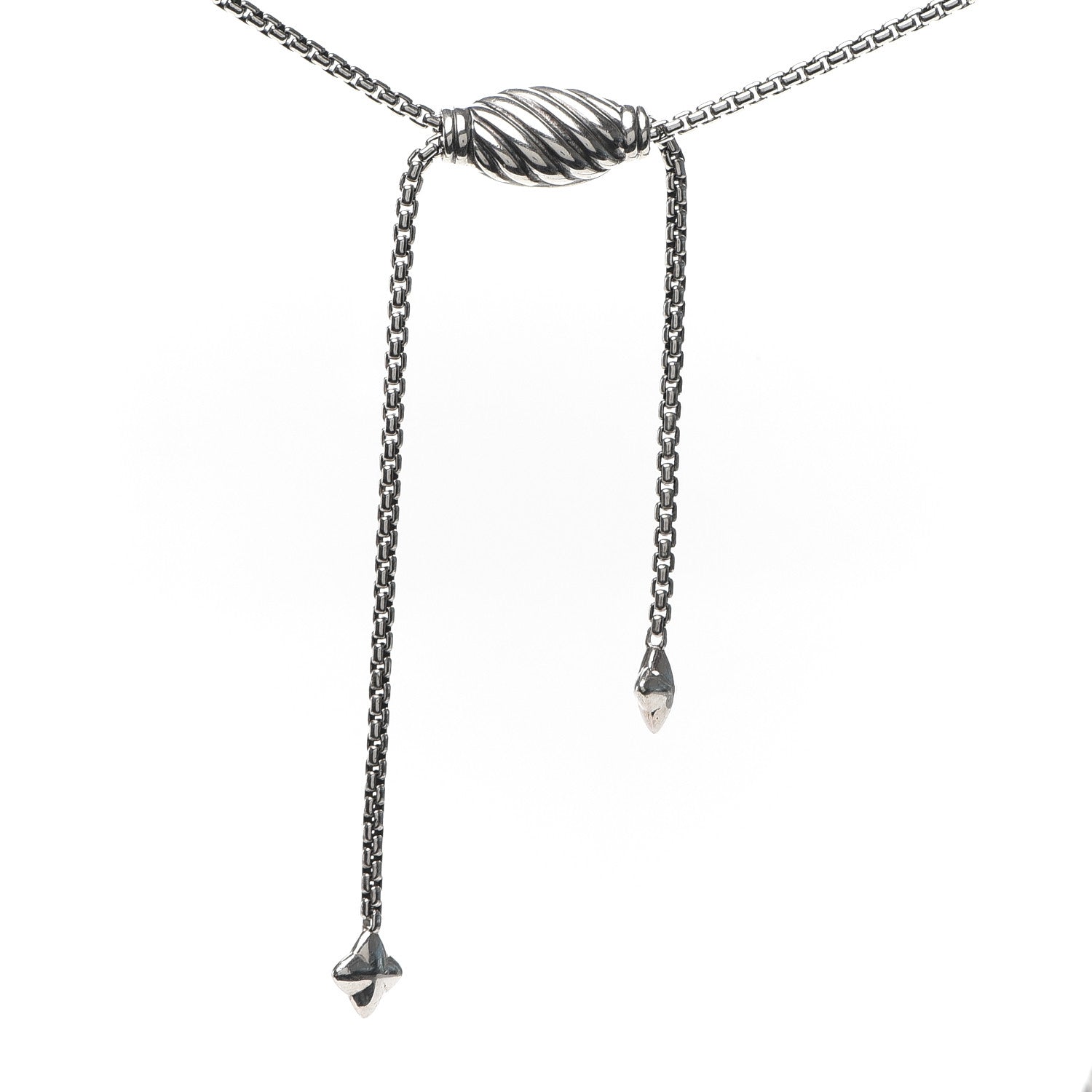 David Yurman Sterling Silver 14K Yellow Gold 37mm Crossover Pendant Necklace 4 of 5