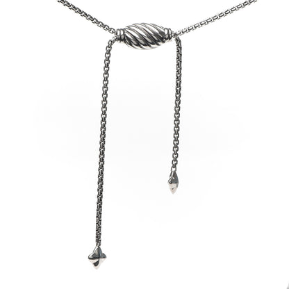 David Yurman Sterling Silver 14K Yellow Gold 37mm Crossover Pendant Necklace 4 of 5