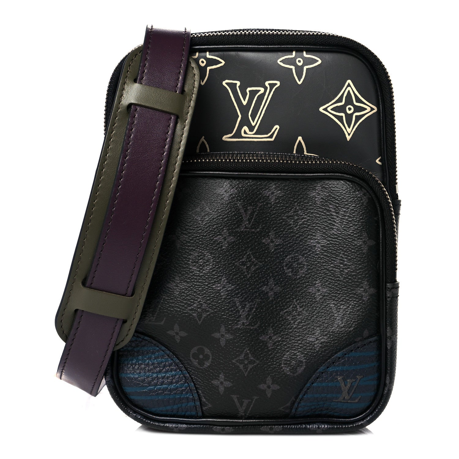 Louis Vuitton Monogram Eclipse Patchwork Amazone Sling Bag 1 of 10