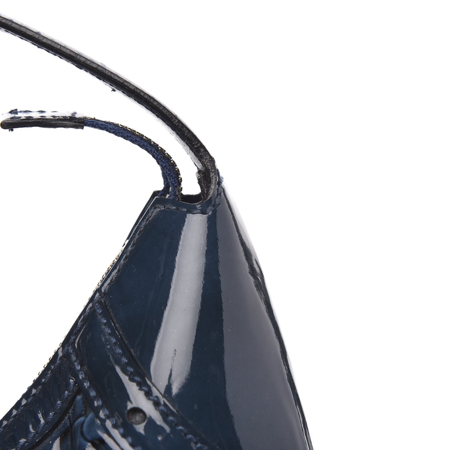 Patent Calfskin Horsebit Embossed Glam Hobo Blue
