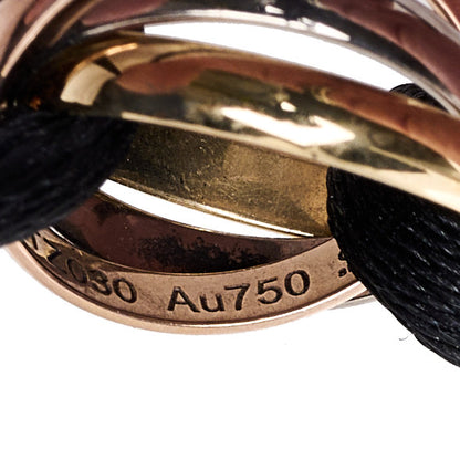 Cartier 18K Pink Yellow White Gold Trinity Adjustable Cord Bracelet Black 4 of 6