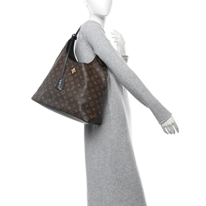 Louis Vuitton Monogram Flower Hobo Black 2 of 9