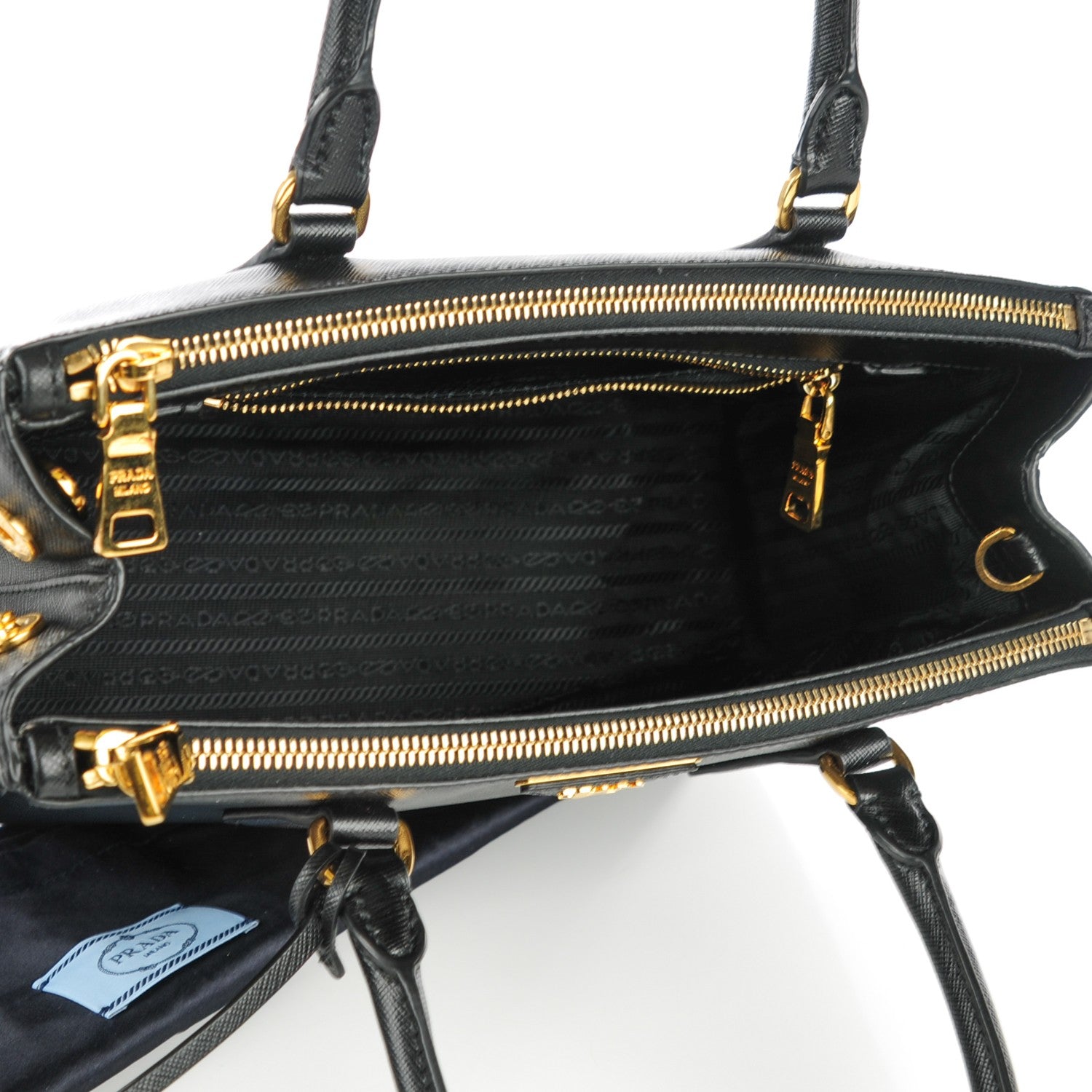 Prada Saffiano Small Galleria Double Zip Tote Black 6 of 10