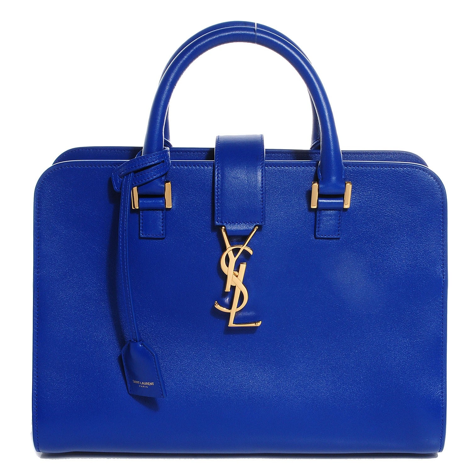 Saint Laurent Calfskin Small Monogram Cabas Blue 1 of 7