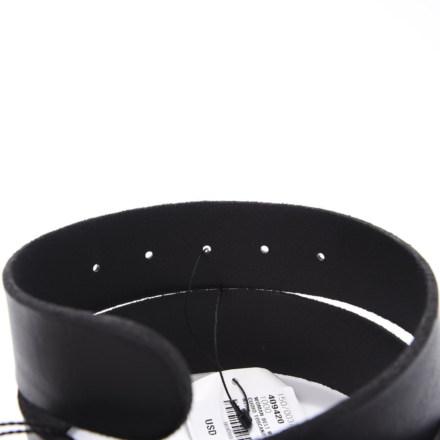 Calfskin Brass Feline Buckle Belt 85 34 Black