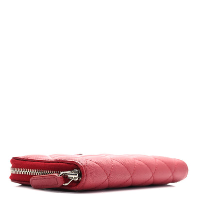 Chanel Caviar Quilted Medium Zip Around Wallet Red 4 of 9