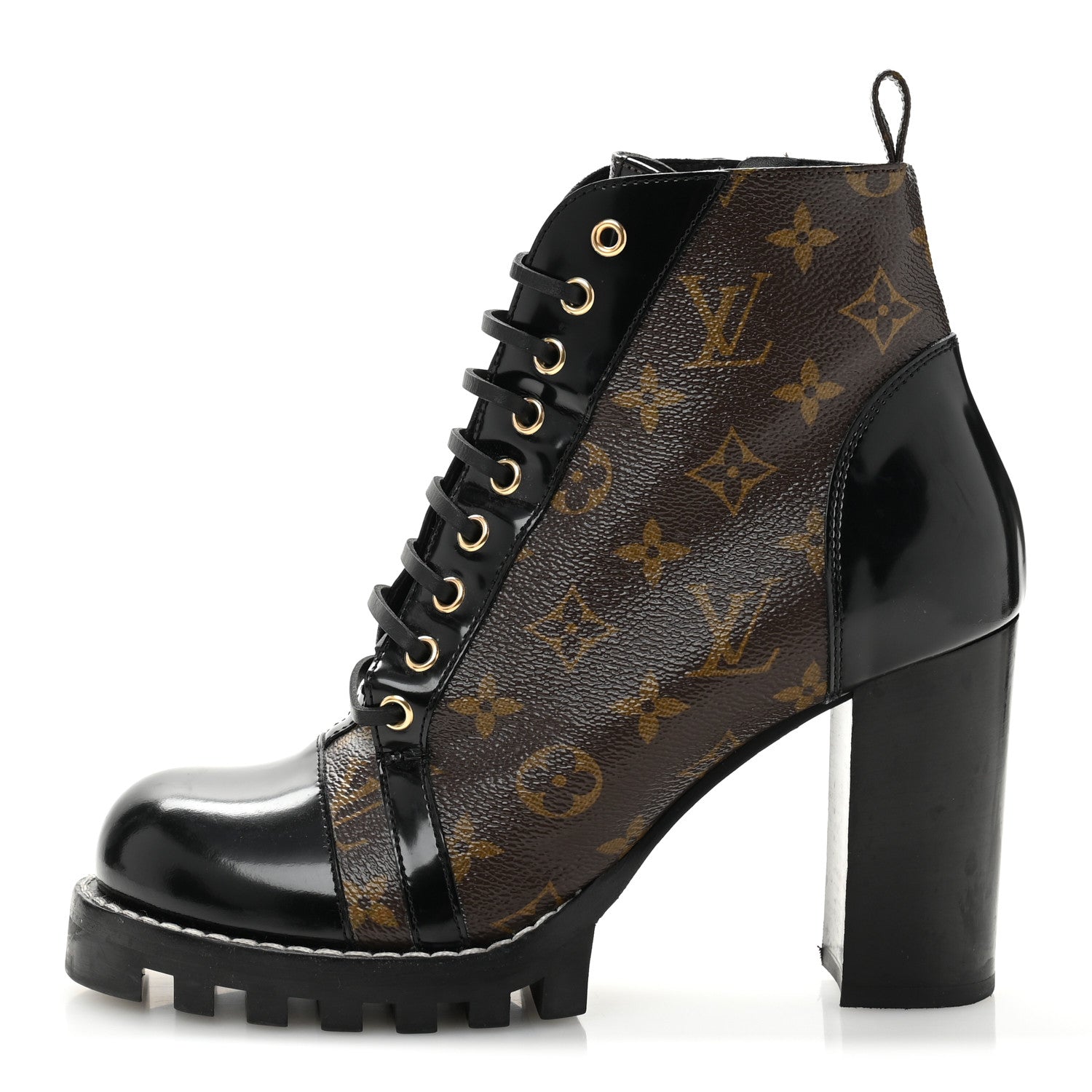 Louis Vuitton Patent Calfskin Monogram Star Trail Ankle Boots 41 Black 1 of 9