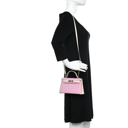 Hermes Epsom Horseshoe Mini Kelly Sellier 20 Mauve Sylvestre Craie 2 of 11