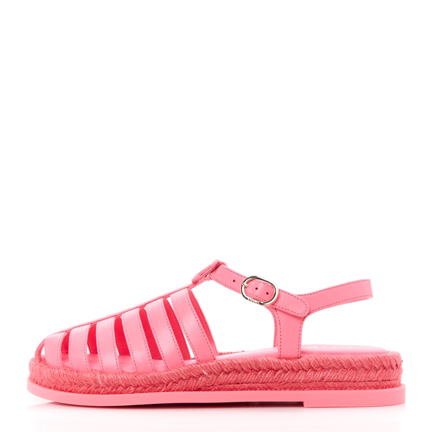 Chanel Lambskin Espadrille Sandals 39 Coral 1 of 9