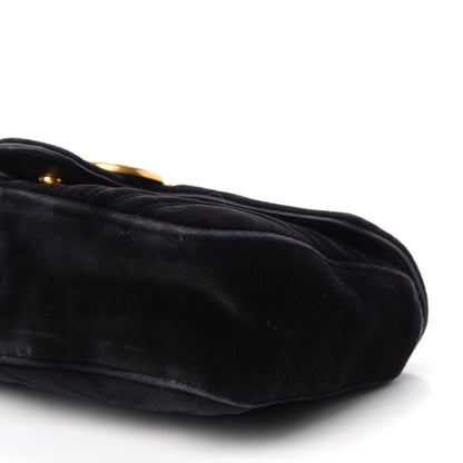 Gucci Velvet Matelasse Small GG Marmont Shoulder Bag Black 8 of 14
