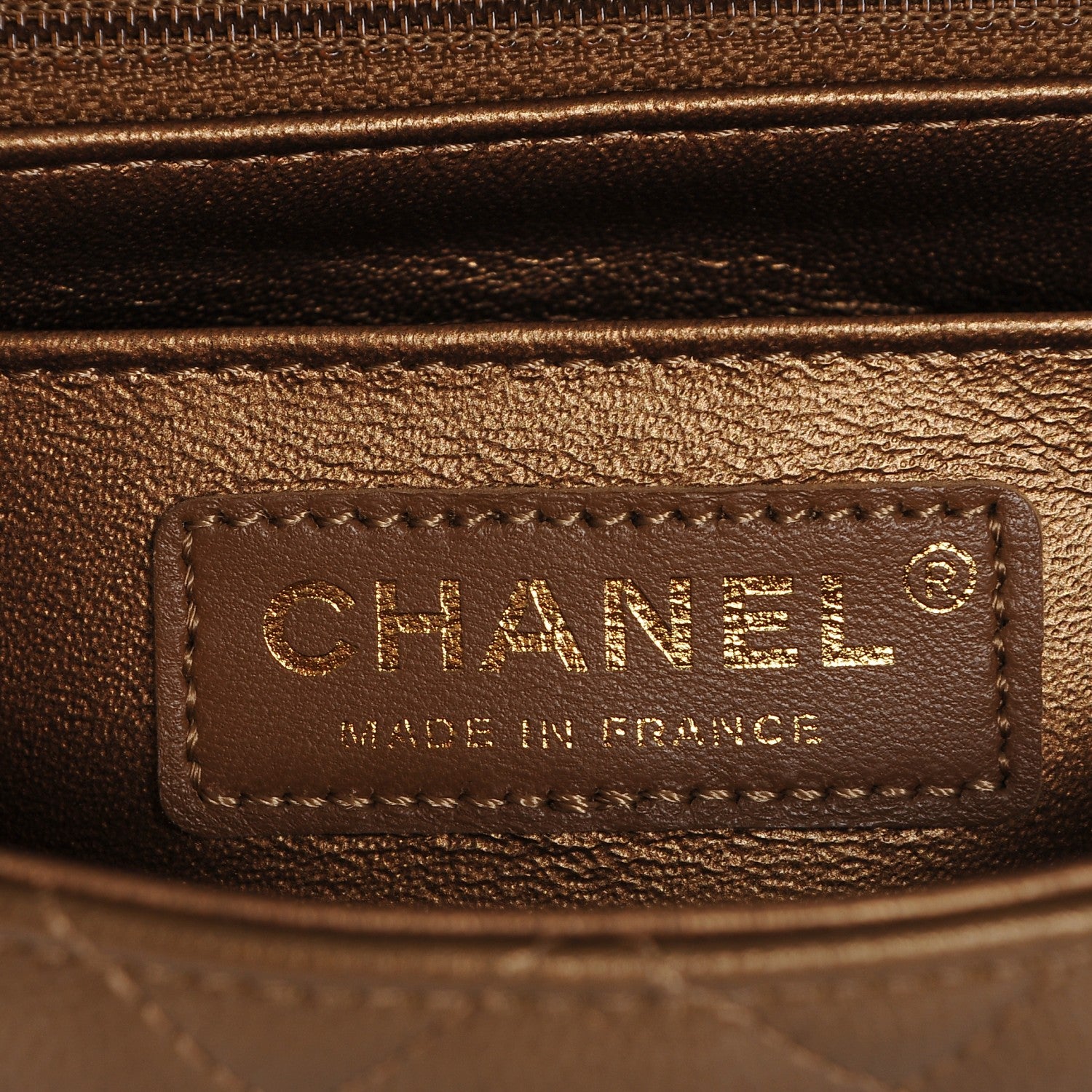 Chanel Metallic Caviar Quilted Mini Square Flap Dark Gold 6 of 7