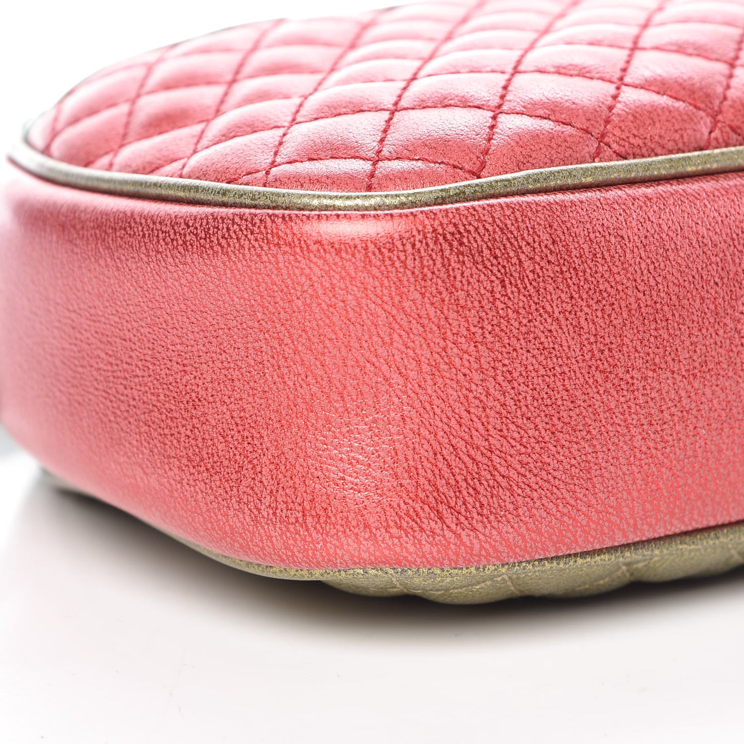 Laminated Nappa Trapuntata Mini Zumi Dome Shoulder Bag Rosso Jasmine Green Rame