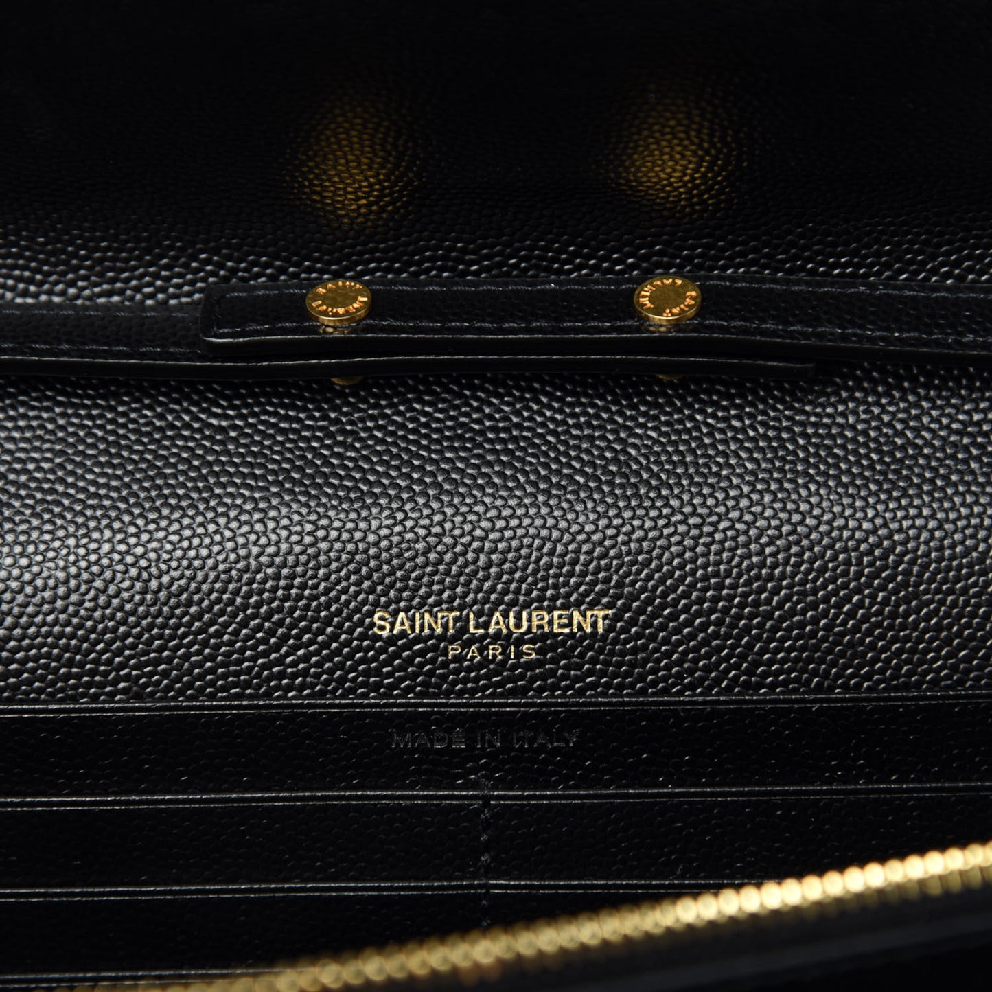 Grain De Poudre Matelasse Chevron Monogram Chain Wallet Black