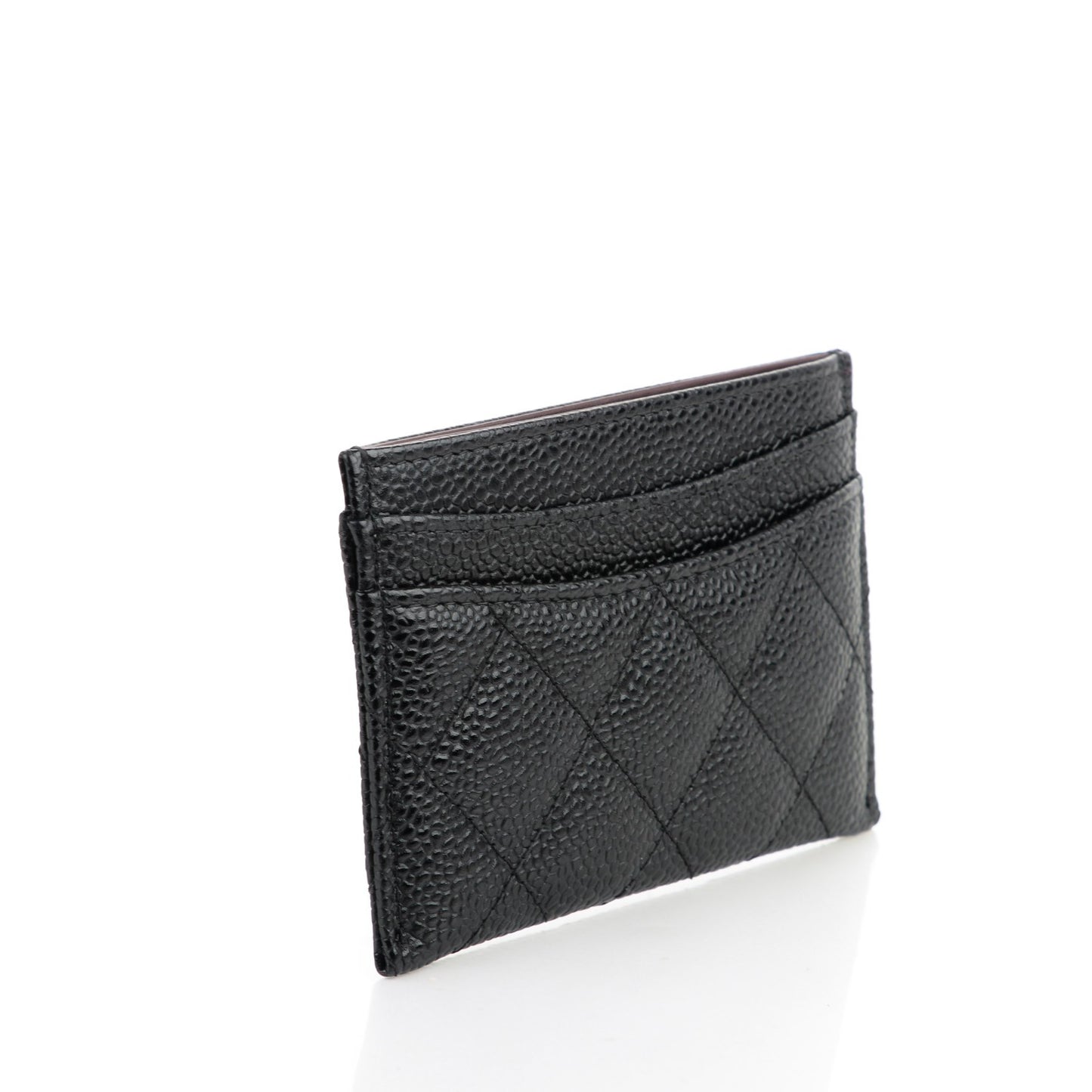 Caviar Quilted Card Holder Black